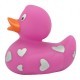 Игрушка для ванной Funny Ducks Розовая утка в белых сердечках (L1938)