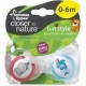 Пустушка Tommee Tippee Веселые друзья дельфин и бегемот 0-6 мес. 2 шт (43335763-3)