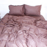 Пододеяльник MirSon Satin Stripe 30-0006 Dark Brown 220х240 см (2200005249628)