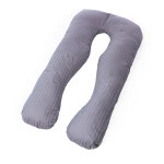 Подушка MirSon для вагітних і відпочинку Satin Stripe №8027 U-подібна Light Gray (2200006178651)