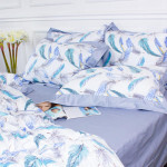 Постільна білизна MirSon Satin print Elit Azure Jay 220х240 King Size (2200005394250)