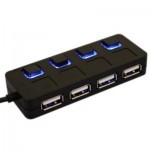 Концентратор USB Lapara LA-SLED4 black Концентратор USB Lapara LA-SLED4 black