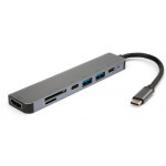 Концентратор Vinga Type-C to 4K HDMI+2*USB3.0+SD+TF+PD+USB-C 3.1 Gen1 aluminium (VCPHTC7AL) Концентратор Vinga Type-C to 4K HDMI+2*USB3.0+SD+TF+PD+USB-C 3.1 Gen1 aluminium (VCPHTC7AL)