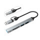 Концентратор Dynamode 5-in-1 USB Type-C/Type-A to 1хUSB3.0, 2xUSB 2.0, card-reader SD/MicroSD (DM-UH-514)