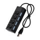 Концентратор Voltronic USB 2.0 to 4xUSB with switches black (YT-HWS4HS-B)