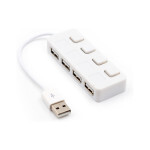 Концентратор Voltronic USB 2.0 to 4xUSB with LED buttons white (YT-H4L-W) Концентратор Voltronic USB 2.0 to 4xUSB with LED buttons white (YT-H4L-W)