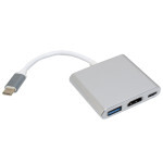 Концентратор Patron USB-C to HDMI + USB 3.0 + USB-C 0.1m silver (ADAPT-PN-TYPE-C-HUB) Концентратор Patron USB-C to HDMI + USB 3.0 + USB-C 0.1m silver (ADAPT-PN-TYPE-C-HUB)