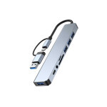Концентратор Dynamode USB-C/A 8-in-1 1xUSB-C + 1xUSB 3.0 + 3xUSB 2.0 + 3.5mm audio + SD/TF silver (BYL-2218TU) Концентратор Dynamode USB-C/A 8-in-1 1xUSB-C + 1xUSB 3.0 + 3xUSB 2.0 + 3.5mm audio + SD/TF silver (BYL-2218TU)