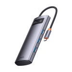 Концентратор Baseus USB-C 4-in-1 4xUSB 3.0 gray (WKWG070013) Концентратор Baseus USB-C 4-in-1 4xUSB 3.0 gray (WKWG070013)