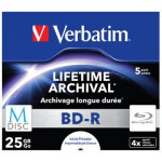 Диск BD-R Verbatim DL 50Gb 6x Jewel Case 5шт M-Disc Archival Media (43823)