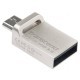 USB флеш накопичувач Transcend 64GB JetFlash OTG 880 Metal Silver USB 3.0 (TS64GJF880S)