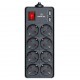 Мережевий фільтр живлення REAL-EL REAL-EL RS-8 PROTECT USB, 1.8m, black (EL122300019)