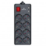 Сетевой фильтр питания REAL-EL REAL-EL RS-8 PROTECT USB, 3m, black (EL122300020) Сетевой фильтр питания REAL-EL REAL-EL RS-8 PROTECT USB, 3m, black (EL122300020)