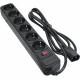 Сетевой фильтр питания PATRON 2 m3*1mm2 (SP-1065U) 6 розеток BLACK (EXT-PN-SP-1065U)