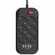 Сетевой фильтр питания ColorWay CW-CHE64B, 6 розеток/4USB Black (CW-CHE64B)