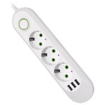 Сетевой фильтр питания Voltronic F03U, 3роз EU, 3*USB White (F03U-White) Сетевой фильтр питания Voltronic F03U, 3роз EU, 3*USB White (F03U-White)