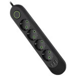 Сетевой фильтр питания Voltronic F04U, 4роз EU, 3*USB Black (F04U-Black)