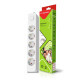 Сетевой фильтр питания EUROELECTRIC Х5 10А 3м White (EE-105-3M)