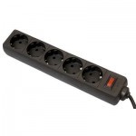 Сетевой фильтр питания Defender ES 3m 5 роз. black (99485) Сетевой фильтр питания Defender ES 3m 5 роз. black (99485)