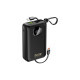 Батарея универсальная Dudao 20000mAh K14+ 22.5W, PD, QC, USB-A, USB-C(In/Out), with built-in USB-C/Lightning cables, Black (6977196680016)