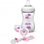 Набор для кормления новорожденных Philips AVENT Слоники для девочек (SCD628/01)