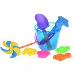 Игрушка для песка Same Toy с Воздушной вертушкой (синее ведро) 8 шт (HY-1207WUt-2)