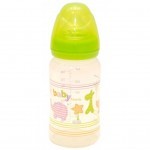 Бутылочка для кормления Baby Team c широким горлом, 250мл 6+ (1002_желтый)