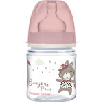 Бутылочка для кормления Canpol babies Bonjour Paris с широким отверстием 120 мл Розовая (35/231_pin)