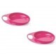 Тарілка дитяча Nuvita Easy Eating дрібна 2 шт. рожева (NV8451Pink)