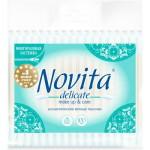 Ватные палочки Novita Delicate в полиэтиленовом пакете 100 шт. (4823071615906)