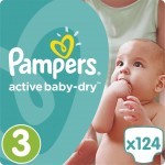 Подгузник Pampers Active Baby-Dry Midi Размер 3 (5-9 кг) 124 шт (8001090459282)