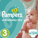 Подгузник Pampers Active Baby-Dry Midi Размер 3 (5-9 кг) 124 шт (8001090459282)