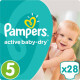 Підгузки Pampers Active Baby-Dry Junior Розмір 5 (11-18 кг) 28 шт (4015400537632)