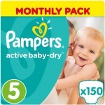 Подгузник Pampers Active Baby-Dry Junior Размер 5 (11-18 кг), 150 шт. (8001090172594)