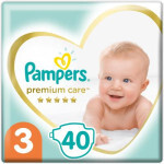 Подгузник Pampers Premium Care Midi Размер 3 (6-10 кг) 40 шт (8001090379337)