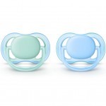 Пустышка Philips AVENT Ultra Air 0-6 мес, 2 шт для мальчиков (SCF244/20)