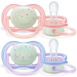 Пустышка Philips AVENT Ultra Air Ночная 0-6 мес для девочек 2 шт (SCF376/12) Пустышка Philips AVENT Ultra Air Ночная 0-6 мес для девочек 2 шт (SCF376/12)