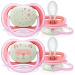 Пустышка Philips AVENT Ultra Air Ночная 6-18 мес для девочек 2 шт (SCF376/22)