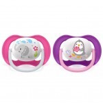Пустышка Philips AVENT Ultra Air Animal для девочек 6-18 мес (SCF080/08)