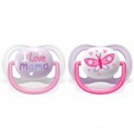 Пустышка Philips AVENT Ultra Air I love... для девочек 0-6 мес. (SCF080/02) Пустышка Philips AVENT Ultra Air I love... для девочек 0-6 мес. (SCF080/02)