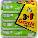 Детские влажные салфетки Bella Baby Happy Silk & Cotton Mega Pack 4 х 64 шт (5900516015015)