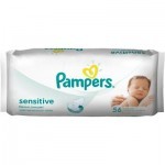 Детские влажные салфетки Pampers Sensitive, 56 шт (4015400636649)