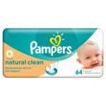 Детские влажные салфетки Pampers Natural Clean 64шт (4015400636830)