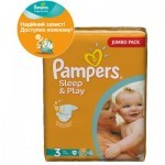 Подгузники Pampers Sleep & Play Midi Размер 3 (5-9 кг), 78 шт (4015400203520)