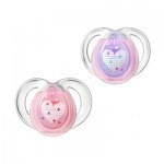 Пустышка Tommee Tippee Ночные розовые 6-18 мес. 2 шт розовые (43336263-2) Пустышка Tommee Tippee Ночные розовые 6-18 мес. 2 шт розовые (43336263-2)