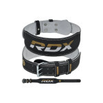 Атлетический пояс RDX 4 шкіряний Black Gold M (WBS-4RB-M)