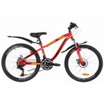 Велосипед Discovery 24" FLINT AM DD рама-13" 2019 красно-оранжевый (OPS-DIS-24-112)