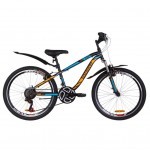 Велосипед Discovery 24" FLINT AM Vbr рама-13" 2019 черно-синий с оранжевым (OPS-DIS-24-115)