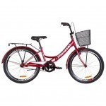 Велосипед Formula 24" SMART рама-15" 2019 красный, багажник+корзина (OPS-FR-24-141)
