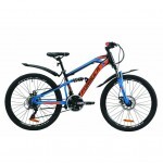 Велосипед Formula 24" BLAZE AM2 DD рама-14" St 2020 черно-синий с оранжевым (OPS-FR-24-199)